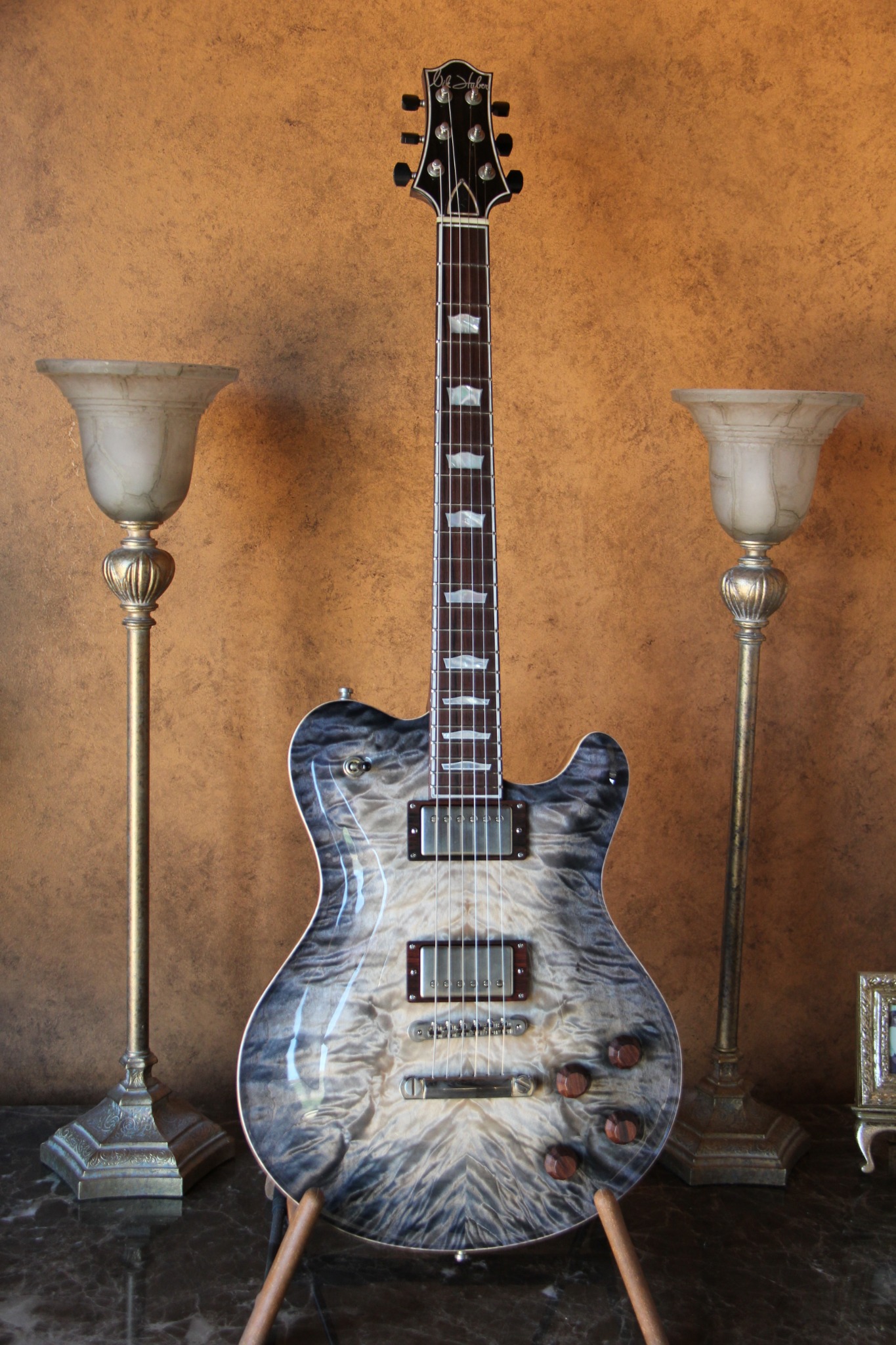 One-off boutique guitar — original photograph supplied by Gary
